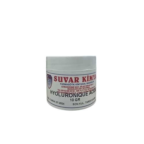 SUVAR HYOLURONIQUE ACIDE (HYALÜRONİK ASİT) 10 GR
