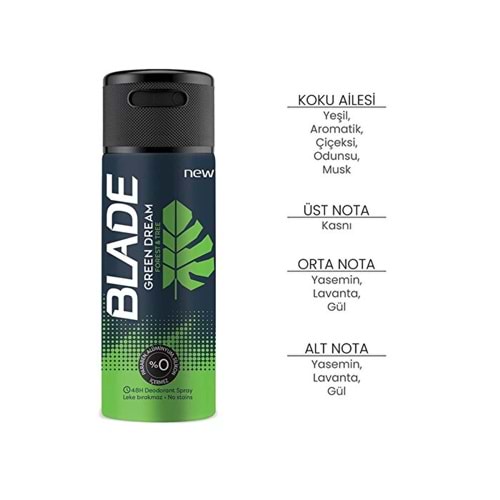 BLADE DEODORANT GREEN DREAM 150 ML