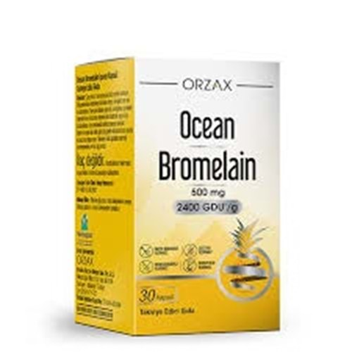 ORZAX OCEAN BROMELAİN 500 MG 30 KAPSÜL ( SİNDİRİM/ÖDEM ATICI )