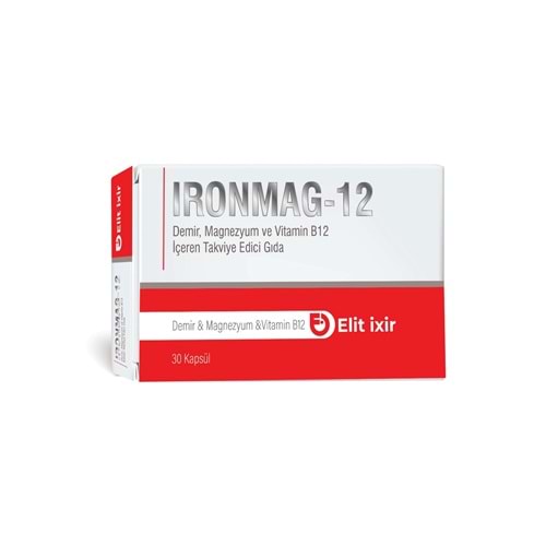 İRONMAG TAKVİYE EDİCİ GIDA ( DEMİR & MAGNEZYUM & VİT. B12 / 30 KAPSÜL )
