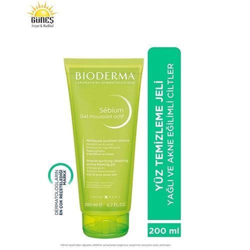 BİODERMA SEBİUM FOAMİNG GEL ACTİVE 200 ML ( KARMA , YAĞLI VE AKNEYE EĞİLİMLİ CİLTLER İÇİN TEMİZLEME JELİ )