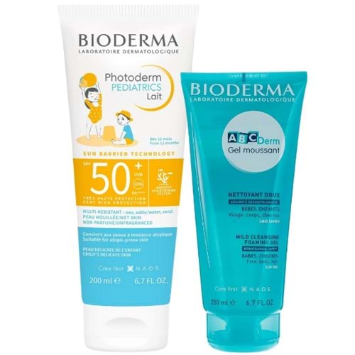 BİODERMA PHOTODERM PEDİATRICS LAİT SPF+50 200 ML ( YIKAMA JELİ HEDİYELİ BEBEK VE ÇOCUKLARA ÖZEL HASSAS BAKIM SETİ )