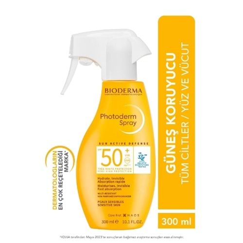 BİODERMA PHOTODERM SPRAY GÜNEŞ KORUYUCU SPF50+ 300 ML ( TÜM CİLT TİPLERİ & AİLE BOYU ) ( ÖZEL FİYAT ETİKETLİ )