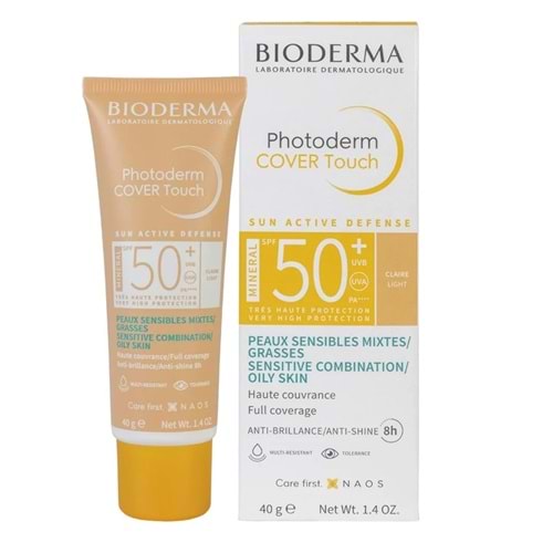 BİODERMA PHOTODERM COVER TOUCH CREME GÜNEŞ KREMİ SPF 50+ 40 ML ( KARMA VE YAĞLI CİLTLER İÇİN MİNERAL FİLTRELİ /RENKLİ-LİGHT)