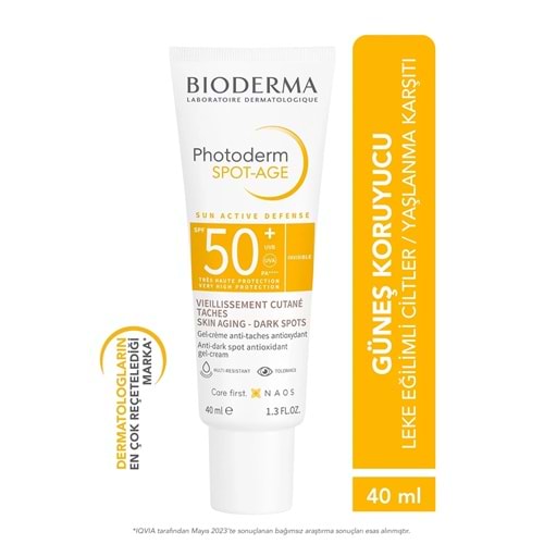 BİODERMA PHOTODERM SPOT-AGE GÜNEŞ KREMİ SPF50+ 40 ML ( LEKELİ VE KURU CİLTLER İÇİN YAŞLANMA KARŞITI )