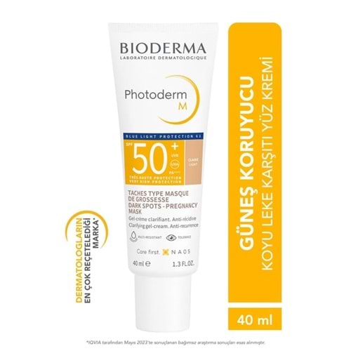 BİODERMA PHOTODERM M LİGHT RENKLİ GÜNEŞ KREMİ SPF50+ 40 ML ( KOYU LEKE SORUNU YAŞAYAN CİLTLER İÇİN )
