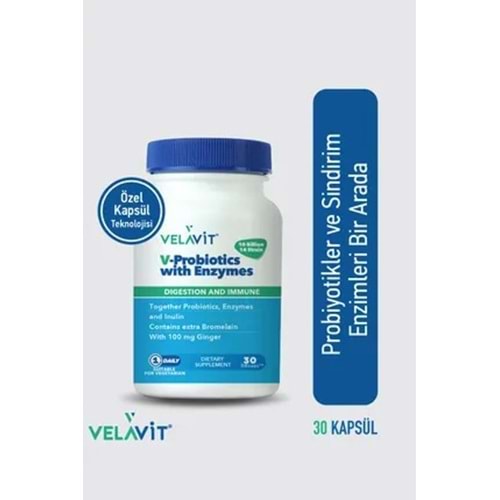 VELAVİT V-PROBİOTİCS WİTH ENZYMES 30 TABLET
