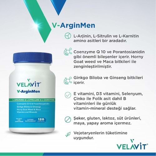 VELAVİT V-ARGİNMEN 120 KAPSÜL