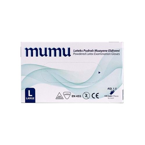 MUMU PUDRALI LATEKS MUAYENE ELDİVENİ ( LARGE / 100 ADET )