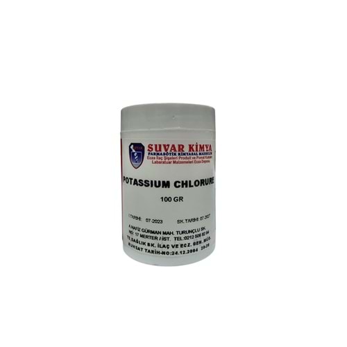 SUVAR POTASSIUM CHLORURE 100 GR ( POTASYUM KLORÜR )