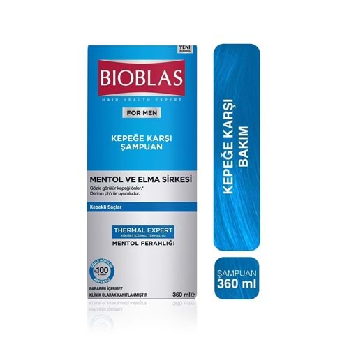 BIOBLAS FOR MEN (MENTOL+ELMA SİRKESİ) KEPEĞE KARŞI ŞAMPUAN 360 ML