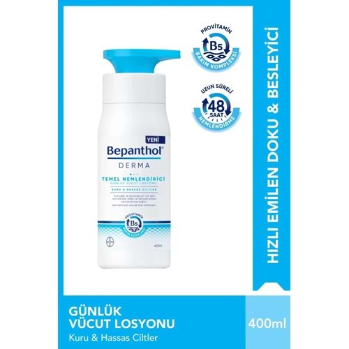 BEPANTHOL DERMA TEMEL NEMLENDİRİCİ GÜNLÜK VÜCUT LOSYONU ( KURU & HASSAS CİLTLER / 400 ML )