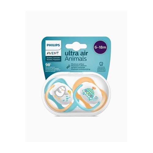 PHILIPS AVENT ULTRA AIR ANİMALS EMZİK 2 Lİ (6-18 AY / UNİSEX / SCF 080/07)