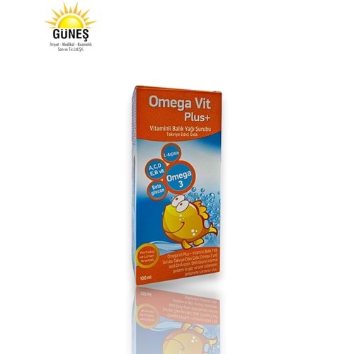 OMEGA VİT PLUS+ VİTAMİNLİ BALIK YAĞI ŞURUBU ( PORTAKAL-LİMON AROMALI ) 100 ML