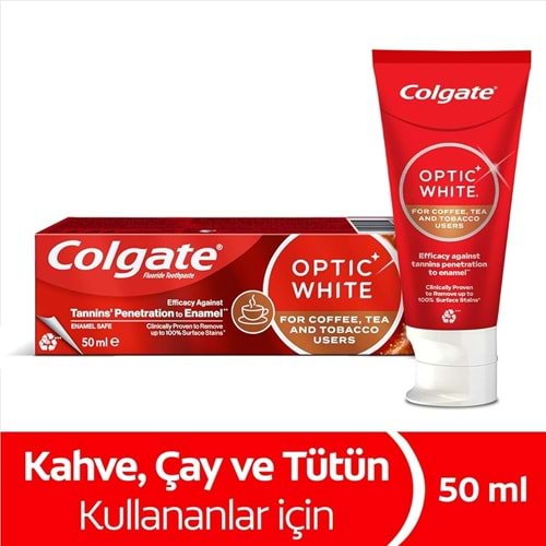 COLGATE OPTIC WHİTE DİŞ MACUNU 50 ML ( ÇAY VE KAHVE LEKELERİNE KARŞI )