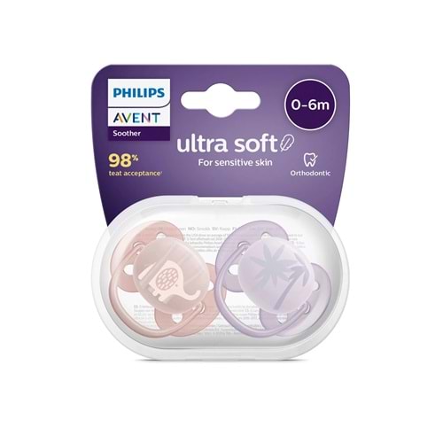 PHILIPS AVENT ULTRA SOFT EMZİK 2 Lİ (0-6 AY / KIZ / SCF 091/09)