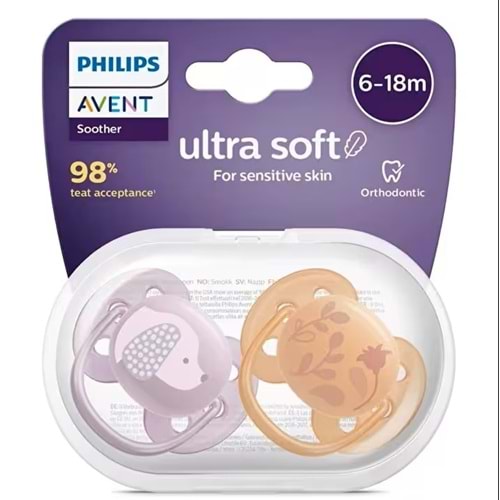 PHILIPS AVENT ULTRA SOFT EMZİK 2 Lİ (6-18 AY / KIZ / SCF 091/18)