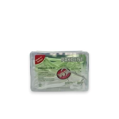 PAKDENT KÜRDANLI DİŞ İPİ KARE KUTU 50 ADET