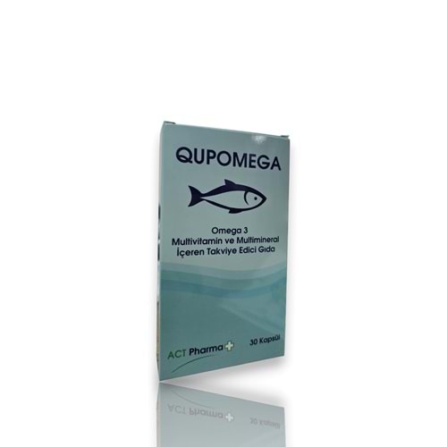QUPOMEGA OMEGA 3 MULTİVİTAMİN VE MULTİMİNERAL İÇEREN TAKVİYE EDİCİ GIDA 30 KAPSÜL