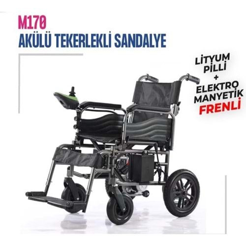 FREELY AKÜLÜ TEKERLEKLİ SANDALYE LİTYUM PİLLİ YEŞİL RENK ( KY-M170 )