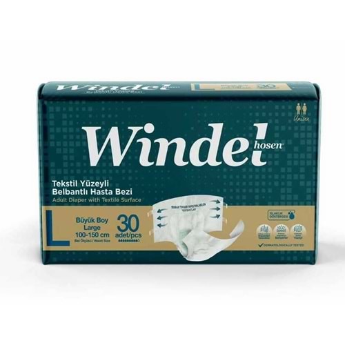 WİNDELHOSEN YETİŞKİN HASTA BEZİ BEL BANTLI ( LARGE / 30 ADET )