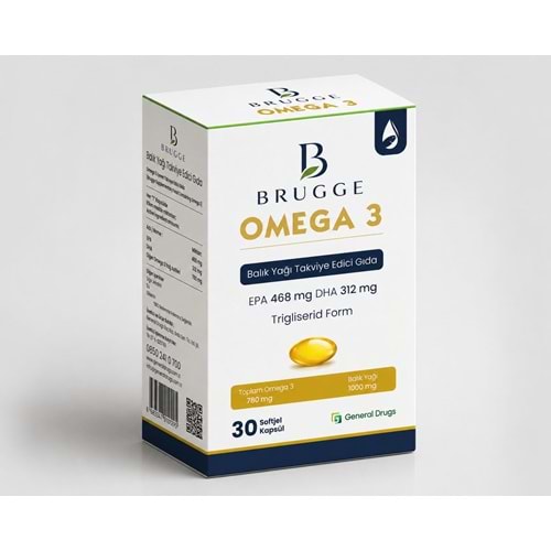 BRUGGE OMEGA 3 BALIK YAĞI TAKVİYE EDİCİ GIDA 30 SOFTJEL KAPSÜL