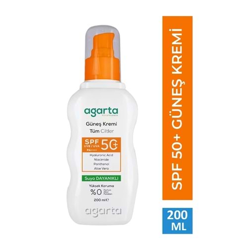 AGARTA GÜNEŞ KREMİ SPF 50+ 200 ML ( TÜM CİLTLER )