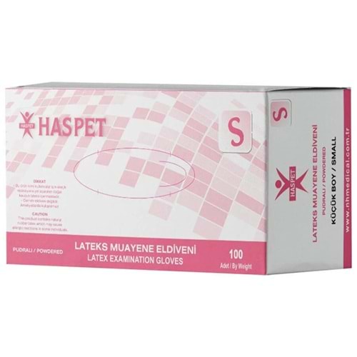 HASPET PUDRALI LATEKS MUAYENE ELDİVENİ ( SMAL / 100 ADET )