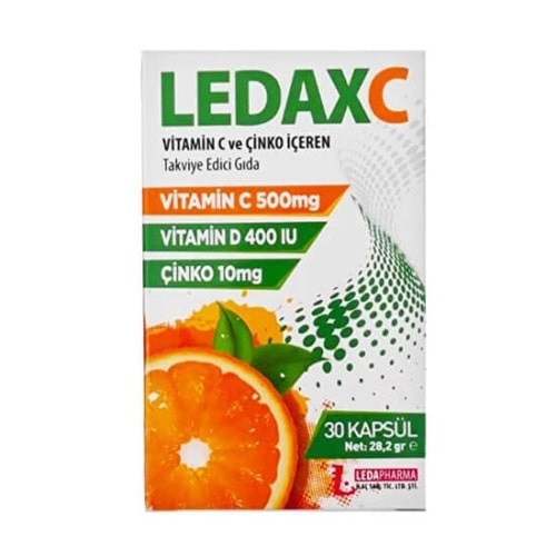 LEDAXC VİTAMİN C VE ÇİNKO İÇEREN TAKVİYE EDİCİ GIDA 30 KAPSÜL