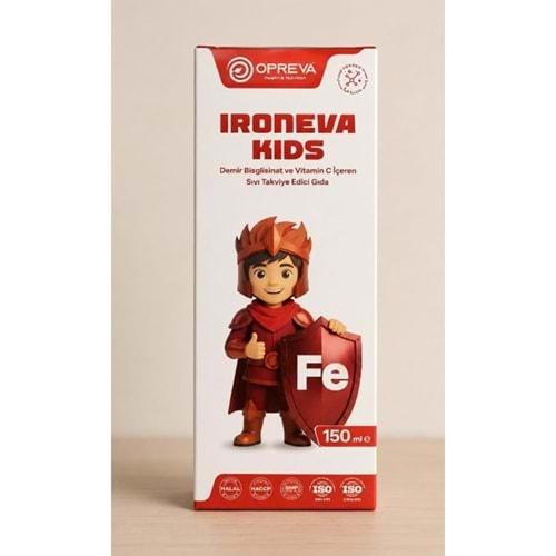 OPREVA İRONEVA KİDS ŞURUP 150 ML ( DEMİR BİSGLİSİNAT VE VİT. C )