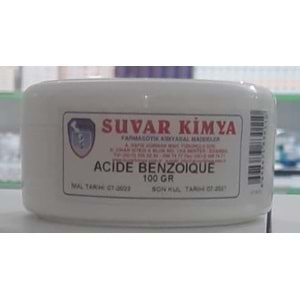 SUVAR ACIDE BENZOIQUE (BENZOİK ASİT) 100 GR