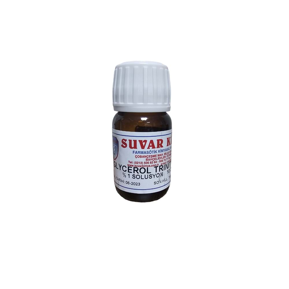 SUVAR GLYCEROLTRINITRAT (NİTROGLİSERİN) 10 ML