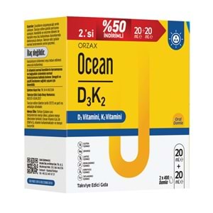 ORZAX OCEAN D3K2 DAMLA (20 ML+20 ML/2.Sİ %50 İNDİRİMLİ)