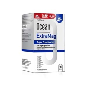 ORZAX OCEAN EXTRAMAG MAGNEZYUM 90 TABLET % 50 DAHA FAZLA ( MAG.MALAT & MAG. BİSGLİSİNAT & MAG. SİTRAT )