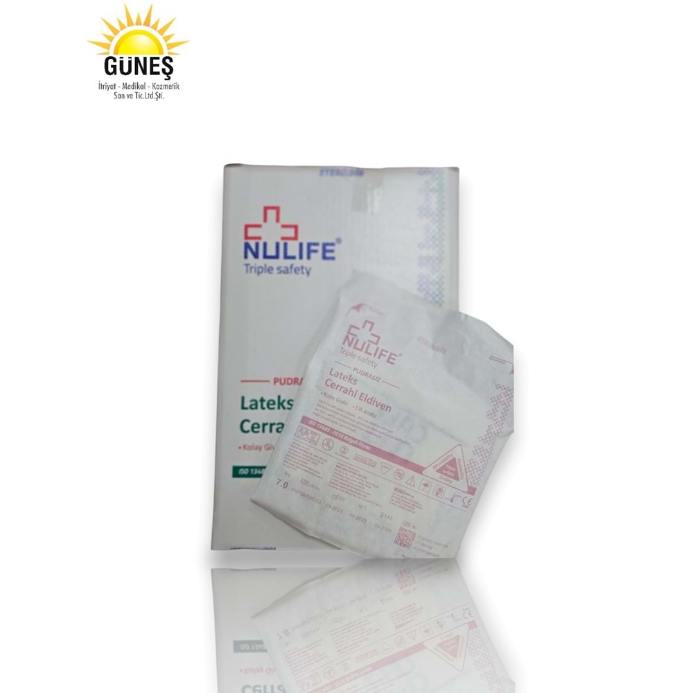 NULIFE PUDRASIZ LATEKS CERRAHİ STERİL ELDİVEN ( 7.0 / 1 ÇİFT / TEK KULLANIMLIK )