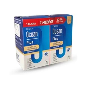 ORZAX OCEAN PLUS OMEGA 3 1200 MG BALIK YAĞI 50+50 SOFT JEL ( 1 ALANA 1 HEDİYE )
