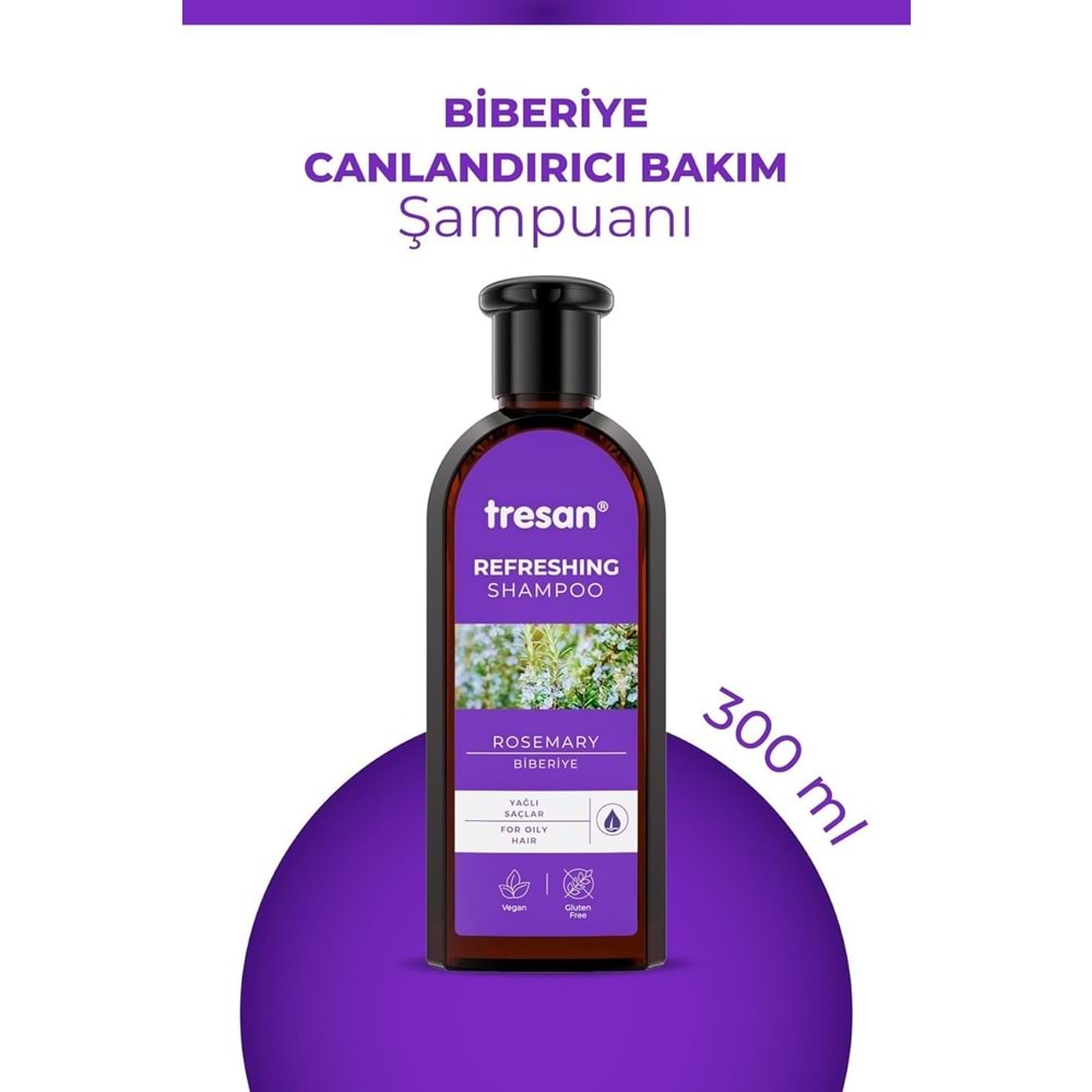 TRESAN CANLANDIRICI ŞAMPUAN 300 ML ( YAĞLI SAÇLAR / BİBERİYE )