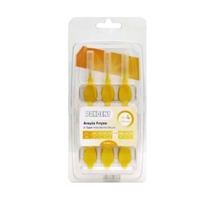 PAKDENT ARA YÜZ FIRÇASI 0,70 MM 6 LI PAKET NO : 4 ( U TİPİ / SARI )