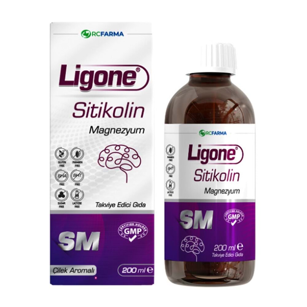 LİGONE SİTİKOLİN ŞURUP 200 ML ( MAGNEZYUM / ÇİLEK AROMALI )