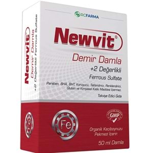 NEWVİT DEMİR DAMLA 50 ML ( +2 DEĞERLİKLİ FERROUS SULFATE )