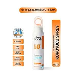 WOU GÜNEŞ KORUYUCU SPREY 150 ML ( EL - YÜZ VE VÜCUT & TÜM CİLTLER )