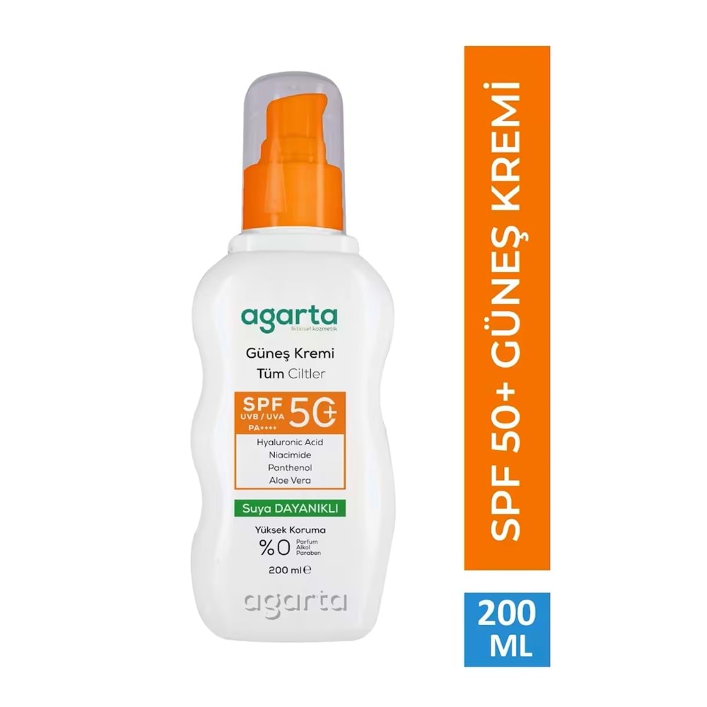AGARTA GÜNEŞ KREMİ SPF 50+ 200 ML ( TÜM CİLTLER )
