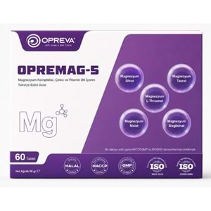 OPREVA OPREMAG-5 MAGNEZYUM KOMPLEKS & ÇİNKO VE VİT. B6 İÇEREN TAKVİYE GIDA 60 TABLET