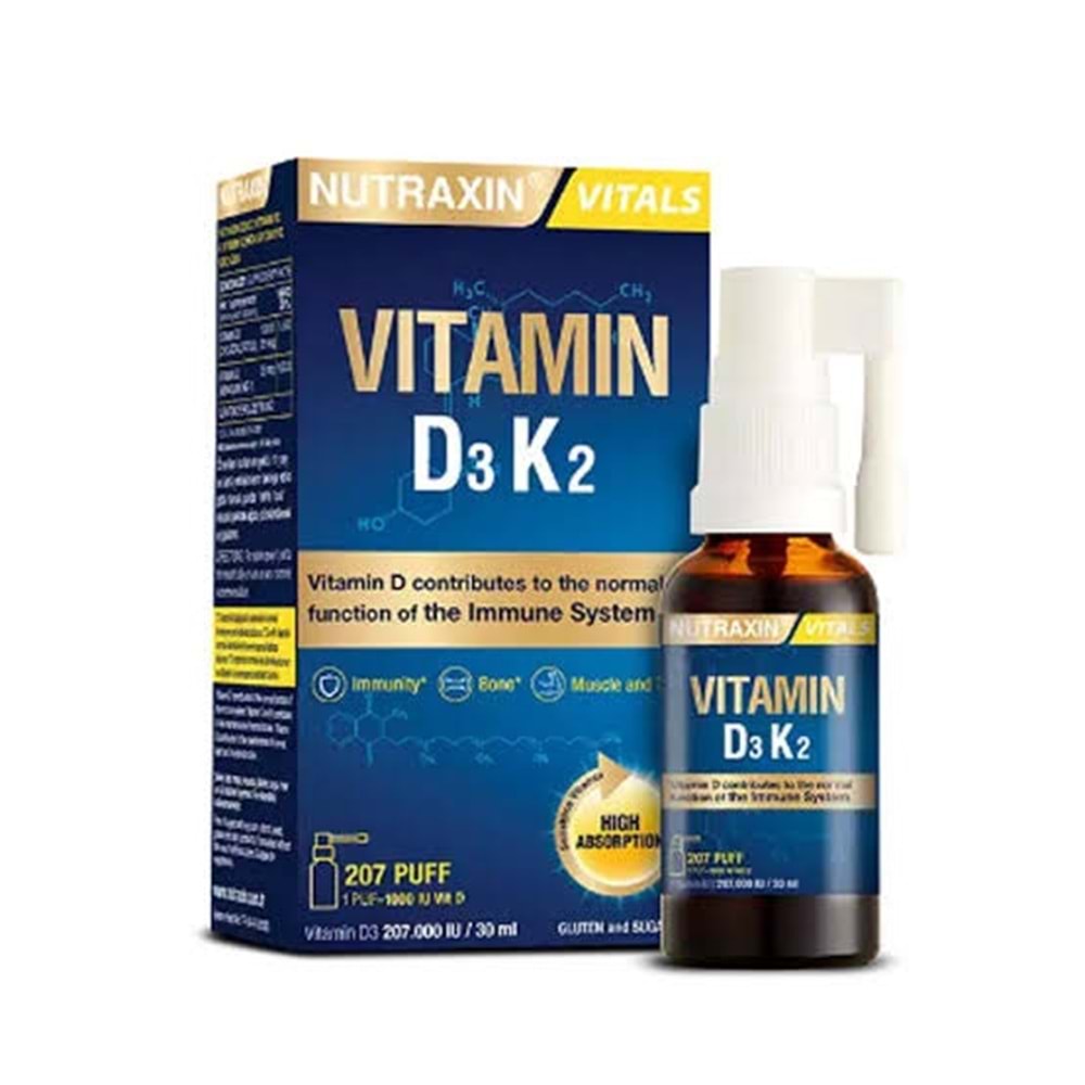 NUTRAXIN VİTAMİN D3K2 30 ML 207 PUF